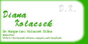diana kolacsek business card