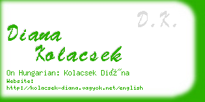 diana kolacsek business card